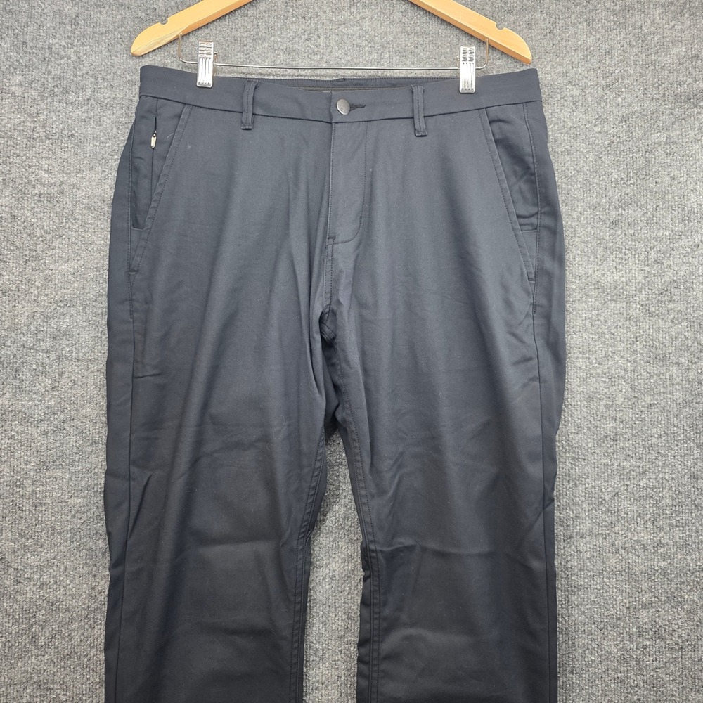 DU/ER No Sweat Pant Mens Black Slim Straight Stretch Commuter Trousers 33x32